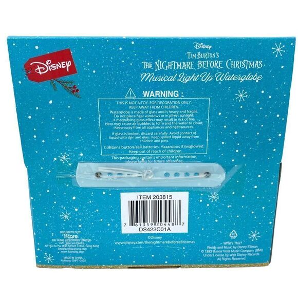 Disney Nightmare Before Christmas Musical Light Up Water Snow Globe Train New - Picture 9 of 12
